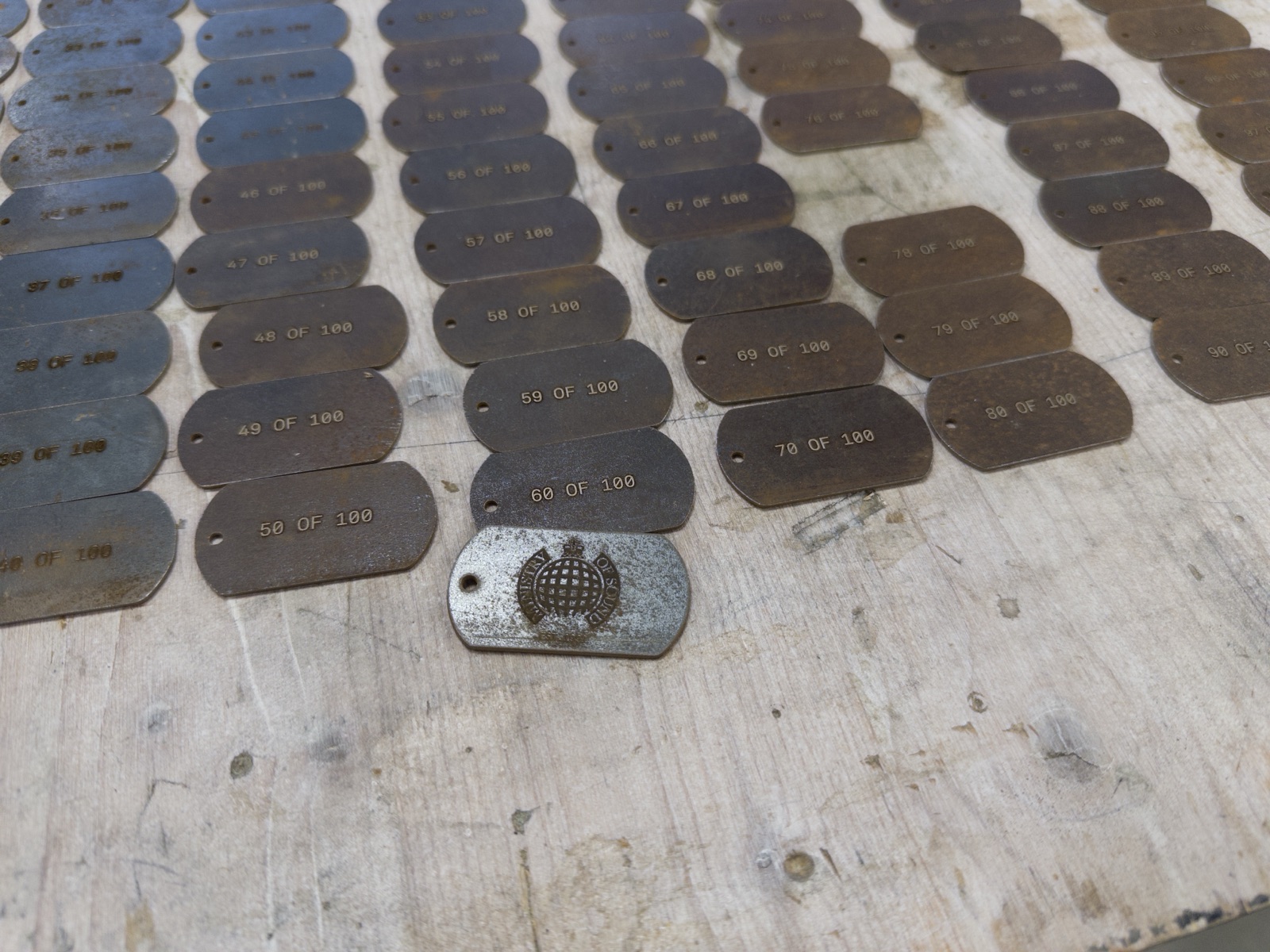 Custom fabricated dog tags